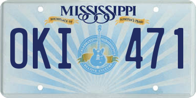 MS license plate OKI471