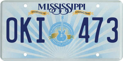 MS license plate OKI473