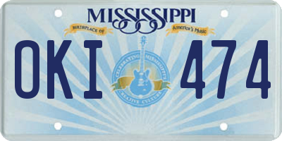 MS license plate OKI474