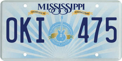 MS license plate OKI475