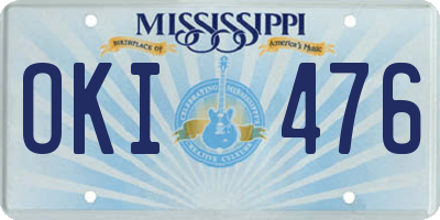 MS license plate OKI476