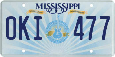 MS license plate OKI477