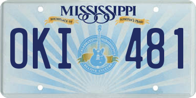 MS license plate OKI481