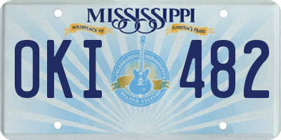 MS license plate OKI482
