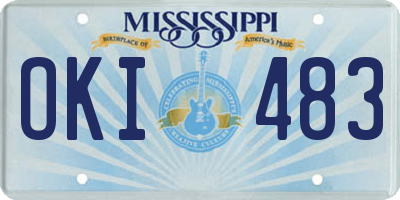 MS license plate OKI483