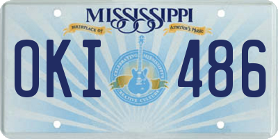 MS license plate OKI486