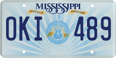MS license plate OKI489