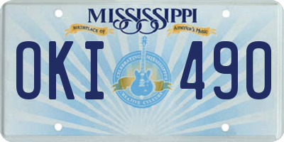 MS license plate OKI490