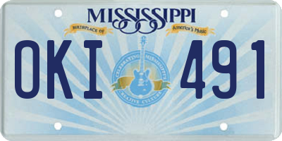 MS license plate OKI491