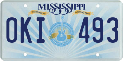 MS license plate OKI493
