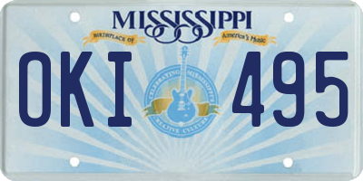 MS license plate OKI495