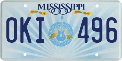 MS license plate OKI496