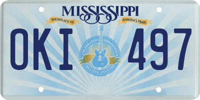 MS license plate OKI497