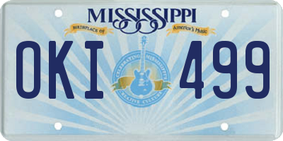 MS license plate OKI499