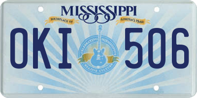 MS license plate OKI506