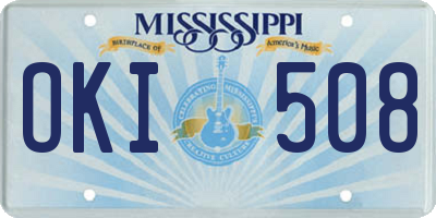 MS license plate OKI508
