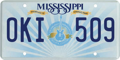 MS license plate OKI509