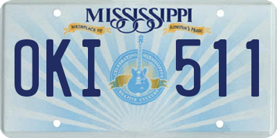 MS license plate OKI511