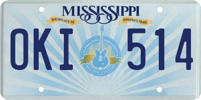 MS license plate OKI514