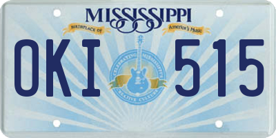 MS license plate OKI515