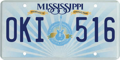 MS license plate OKI516