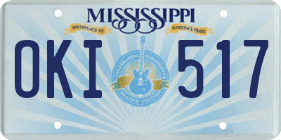 MS license plate OKI517