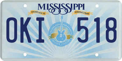 MS license plate OKI518