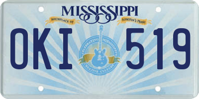 MS license plate OKI519