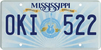 MS license plate OKI522