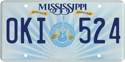 MS license plate OKI524
