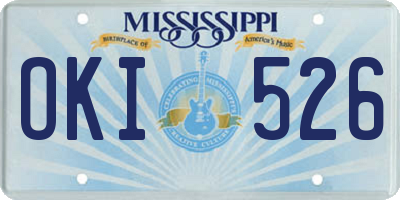 MS license plate OKI526