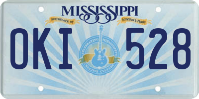 MS license plate OKI528