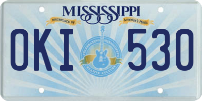 MS license plate OKI530