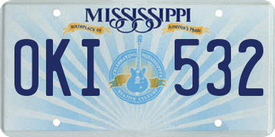 MS license plate OKI532