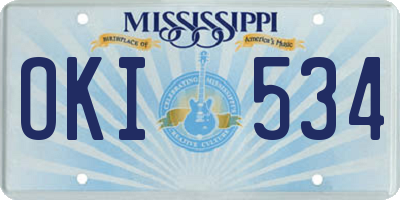 MS license plate OKI534
