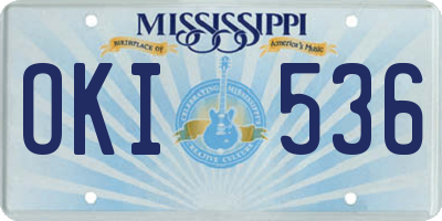 MS license plate OKI536