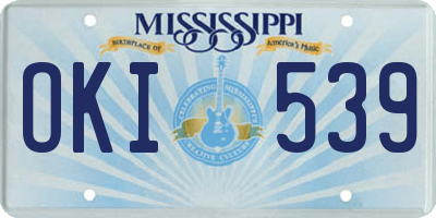 MS license plate OKI539