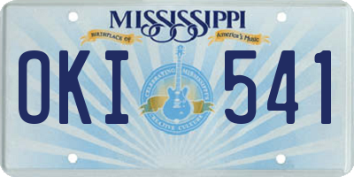 MS license plate OKI541