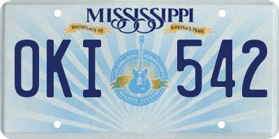 MS license plate OKI542