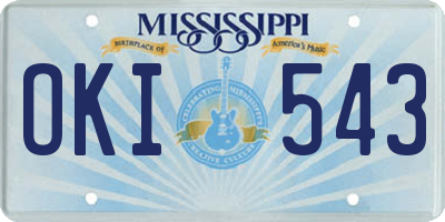 MS license plate OKI543