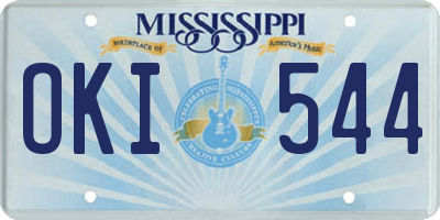 MS license plate OKI544