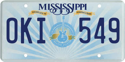 MS license plate OKI549