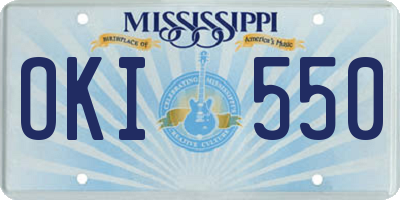 MS license plate OKI550