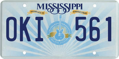 MS license plate OKI561