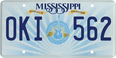 MS license plate OKI562