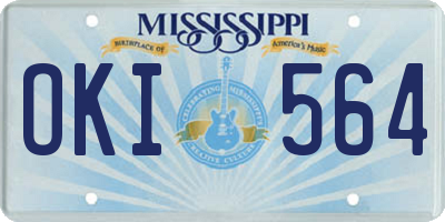 MS license plate OKI564