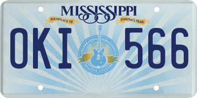 MS license plate OKI566