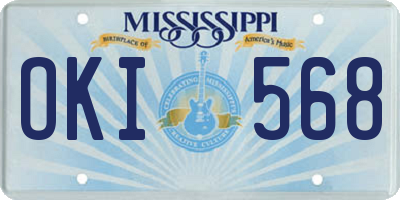 MS license plate OKI568