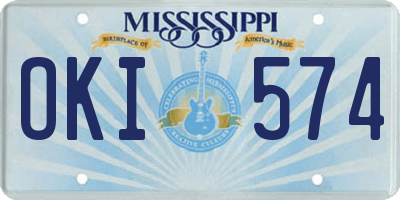 MS license plate OKI574