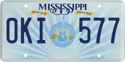 MS license plate OKI577